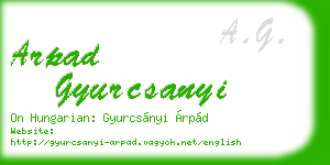 arpad gyurcsanyi business card