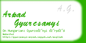 arpad gyurcsanyi business card